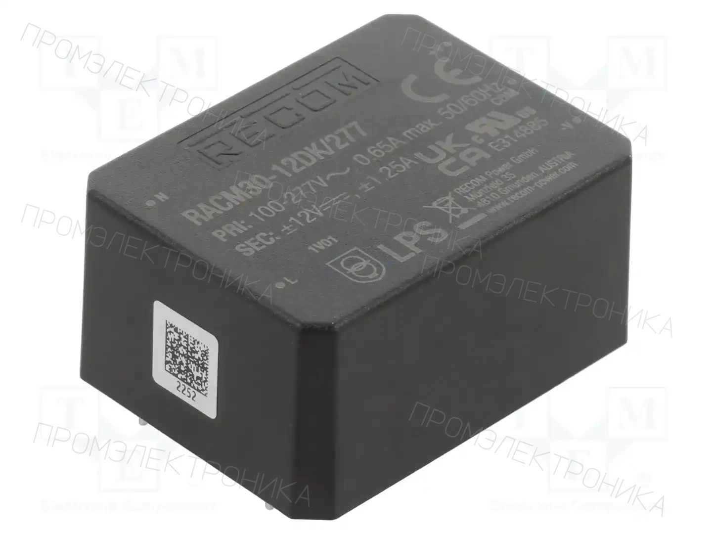 RECOM RACM30-12DK/277 — Преобразователи AC/DC для PCB