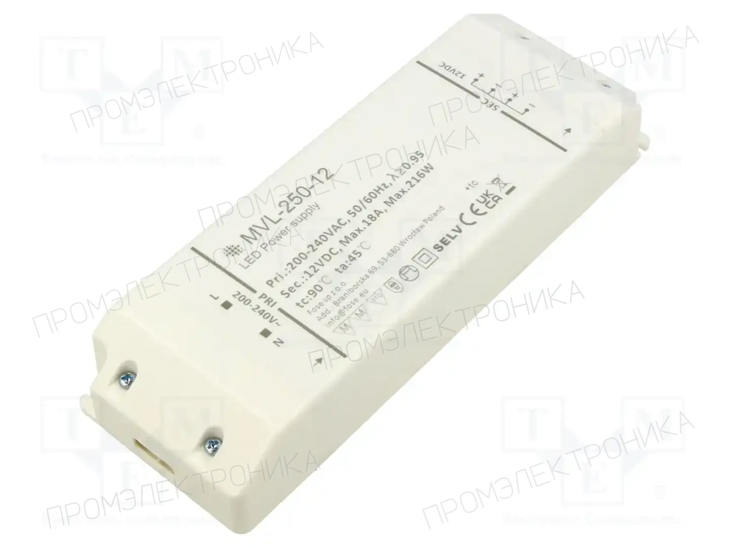 FOSE MVL-250-12 — Блоки питания для LED