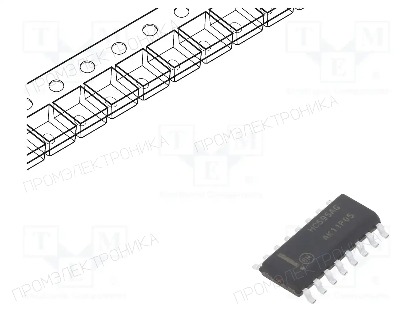 onsemi MC74HC595ADR2G — Сдвигающие регистры