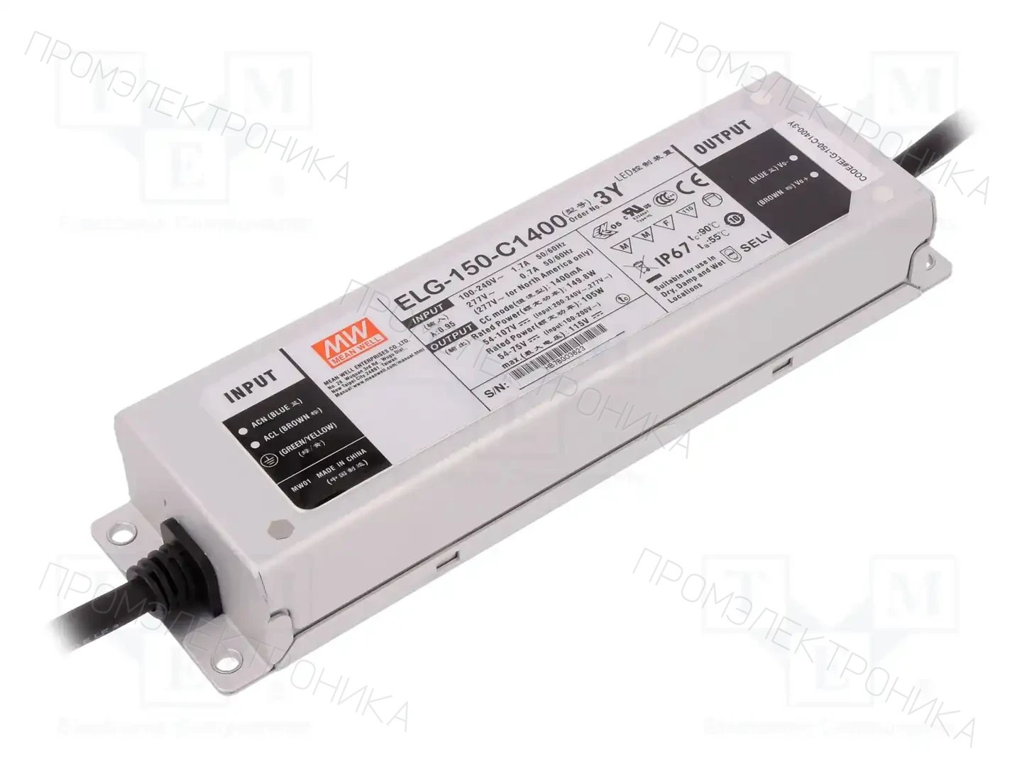 MEAN WELL ELG-150-C1400-3Y — Блоки питания для LED