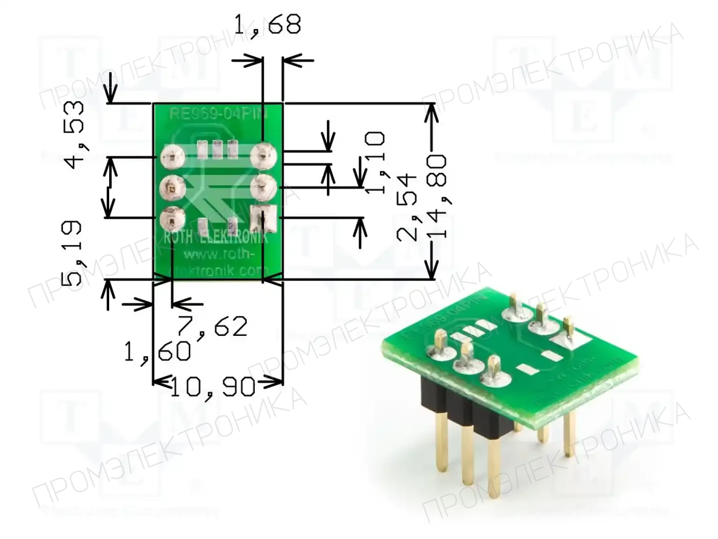 ROTH ELEKTRONIK GMBH RE969-04PIN — Платы универсальные