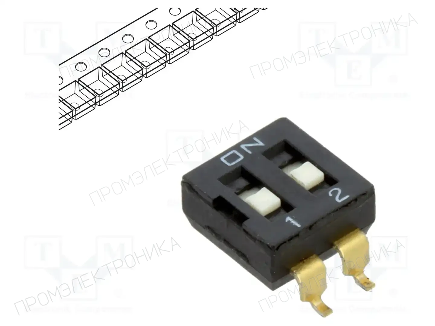 Same Sky® DS04-254-2-02BK-SMT-TR — Переключатели типа Dip-Switch