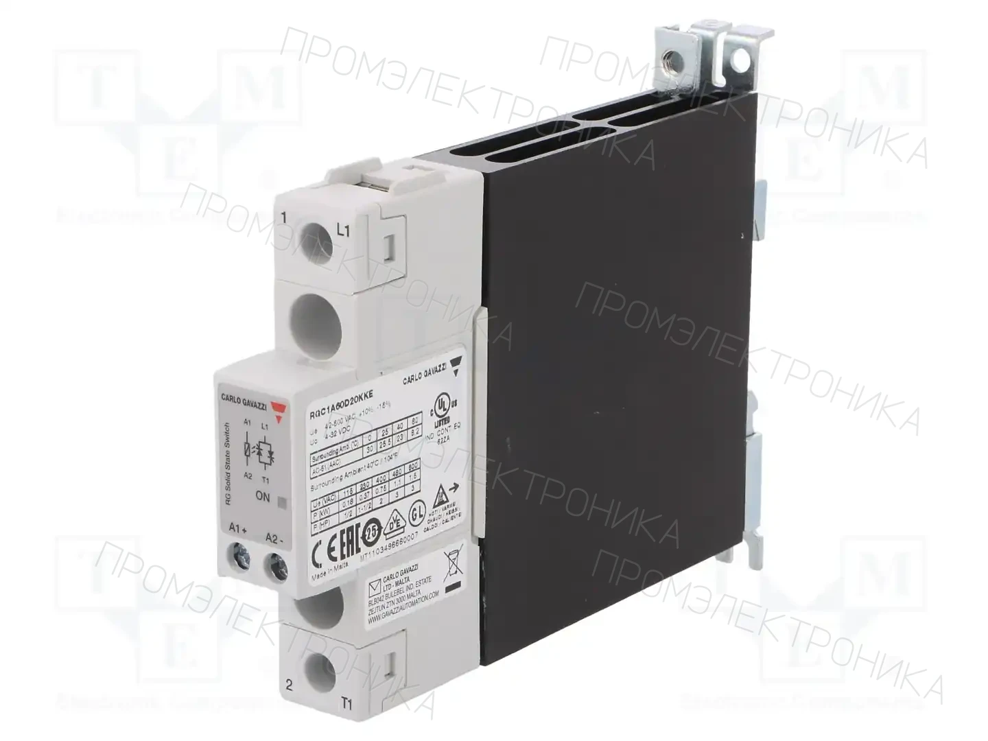 CARLO GAVAZZI RGC1A60D20KKE — Реле SSR однофазные
