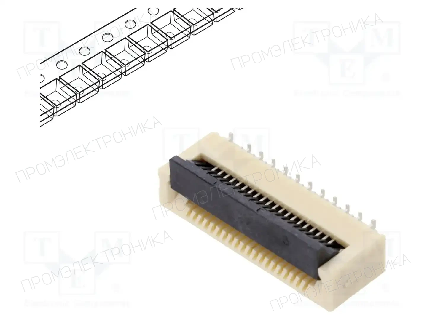 GCT FFC2A36-20-0-T-R — Разъeмы FFC/FPC растр 0,5мм