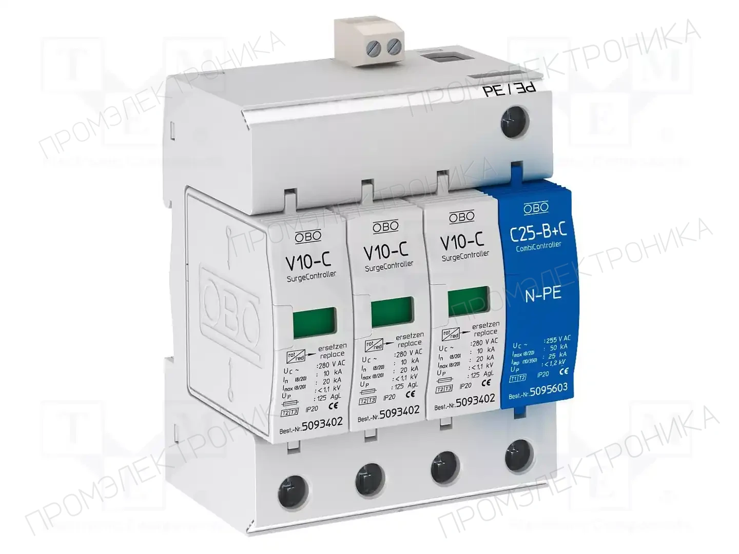 OBO BETTERMANN V10-C 3+NPE+FS — Ограничители перенапряжения