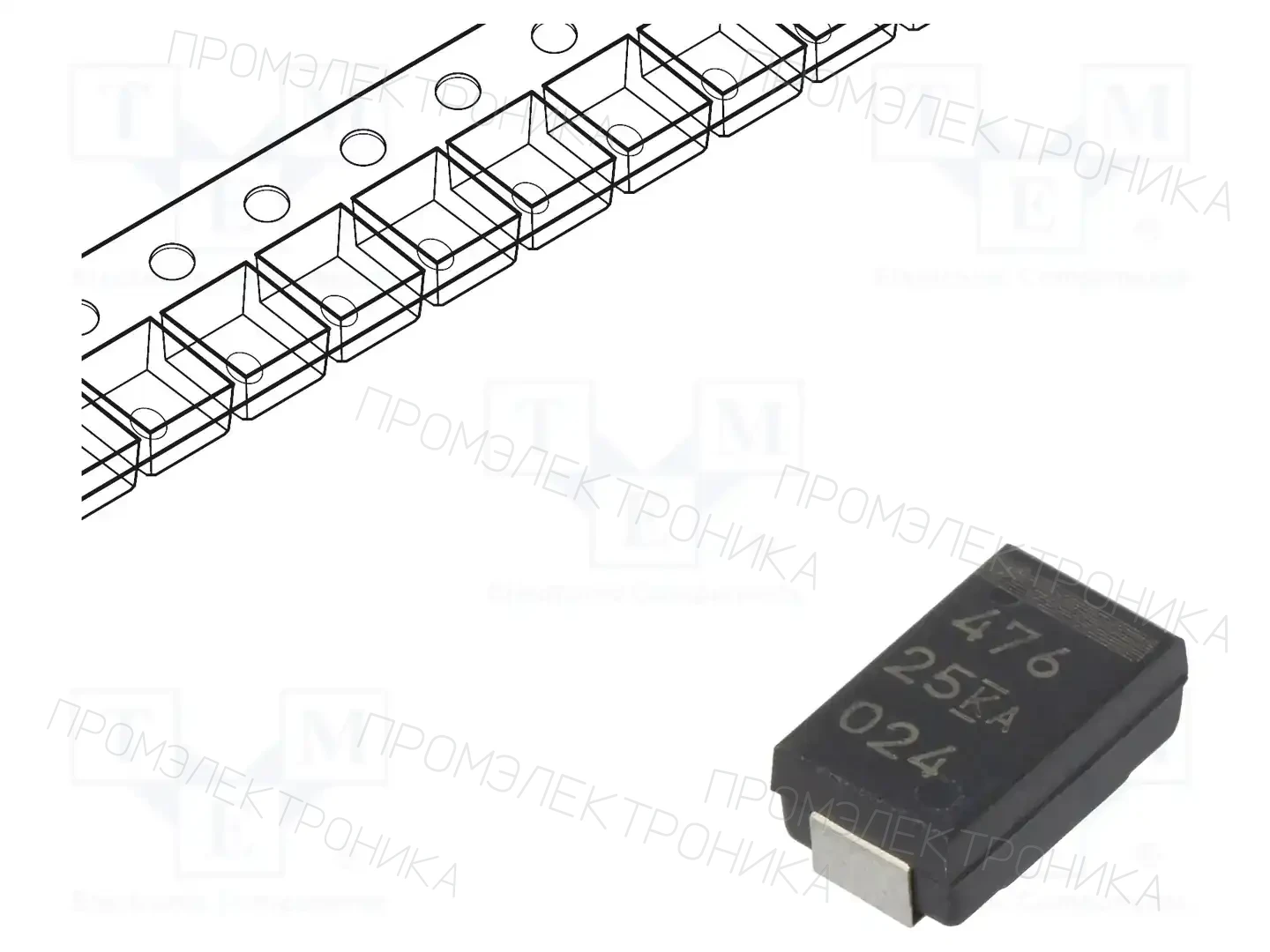 KEMET T598D476M025AHS060 — Конденсаторы танталово - полимерные