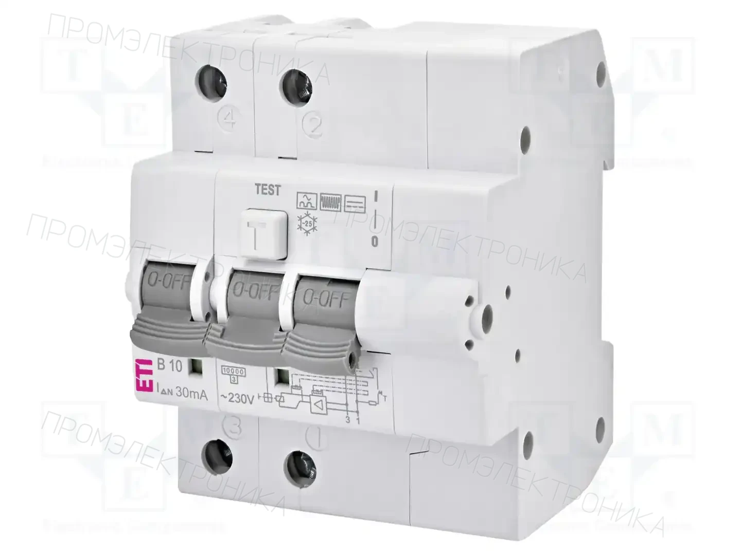 ETI POLAM KZS-4M 2P B B10/0.03 — Дифференциальные выключатели