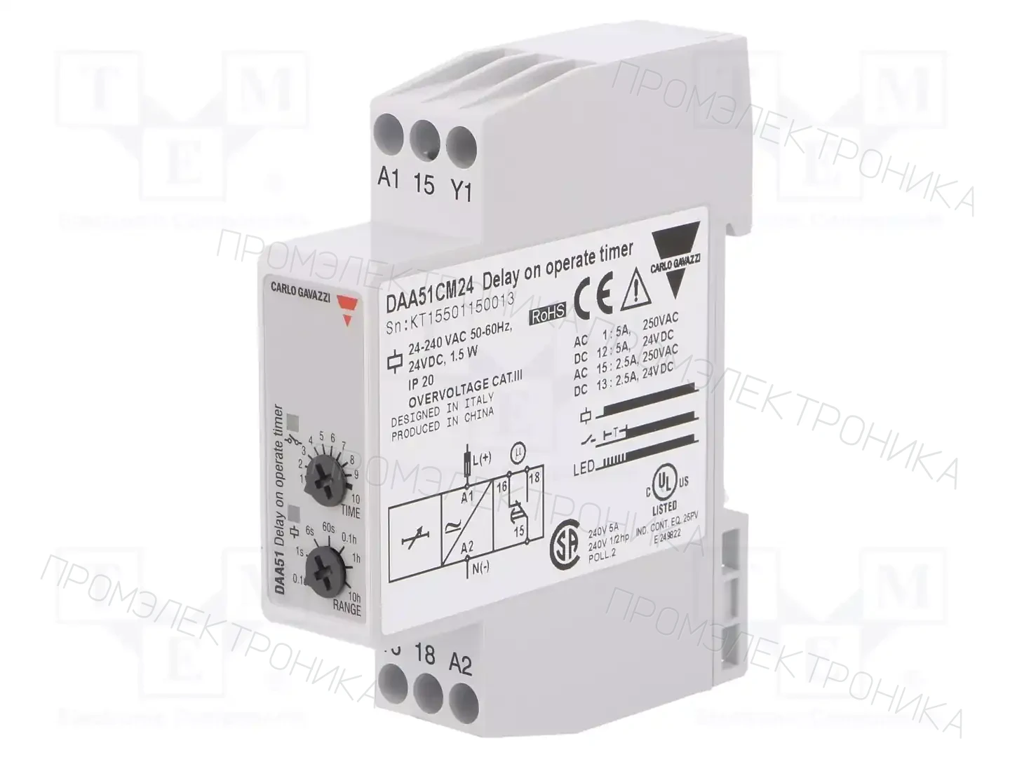 CARLO GAVAZZI DAA51CM24 — Временные аналоговые реле