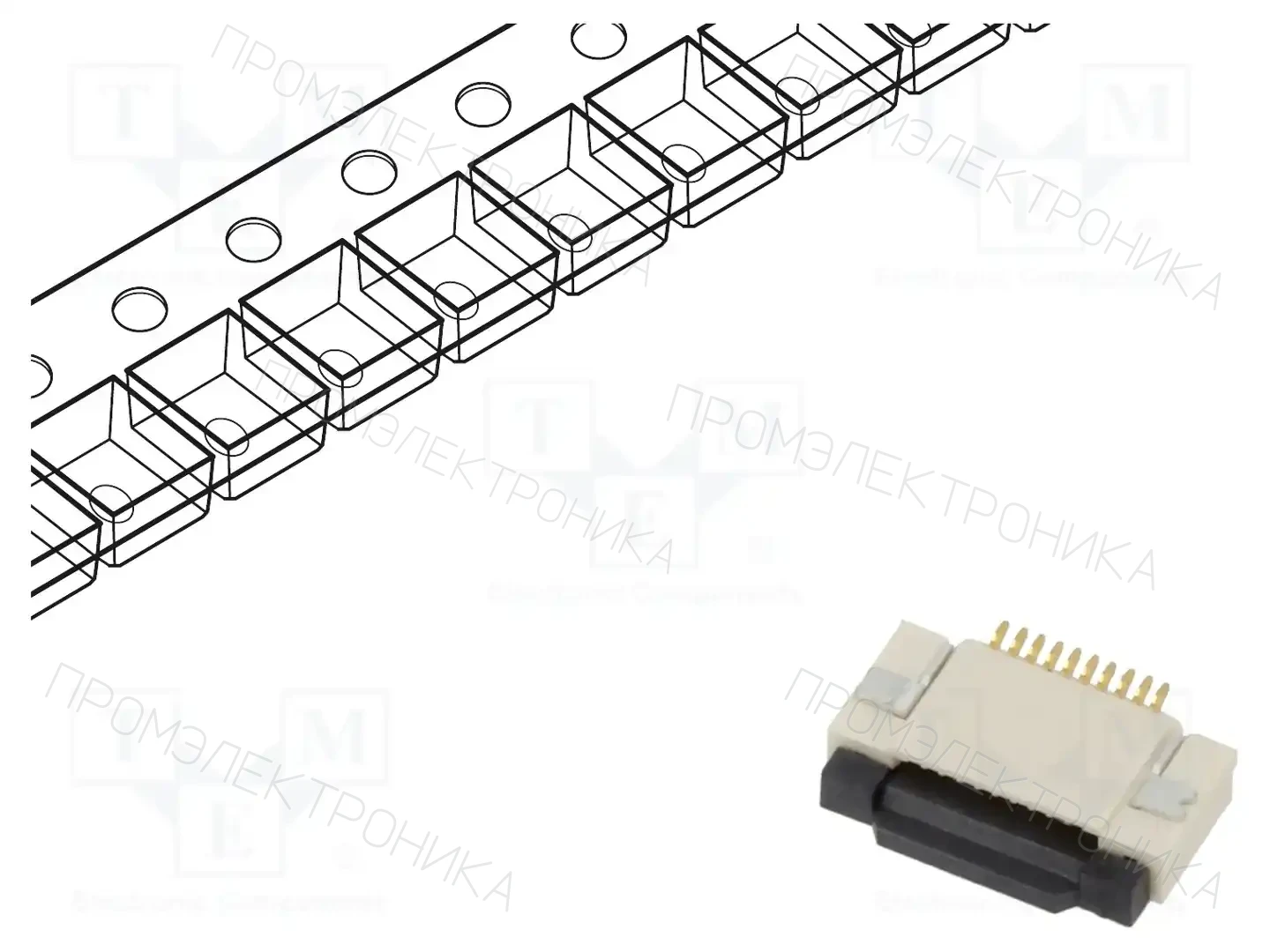 GCT FFC2B35-10-G — Разъeмы FFC/FPC растр 0,5мм