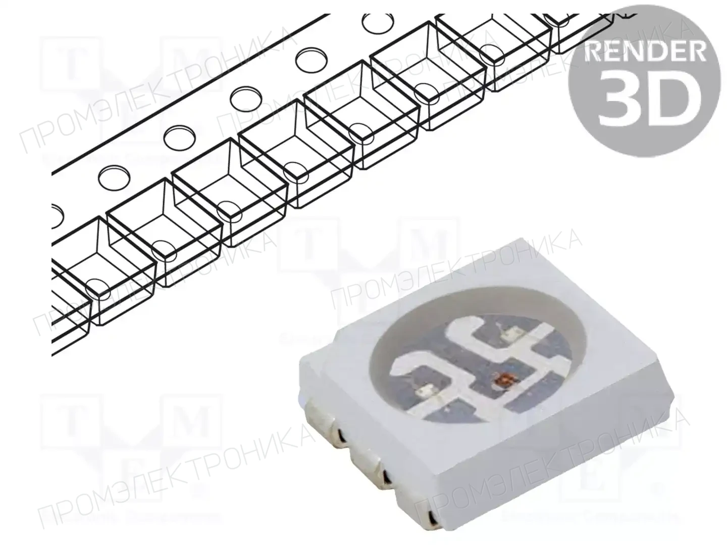 LUCKYLIGHT R5050RGBC-001 — Светодиоды SMD цветные