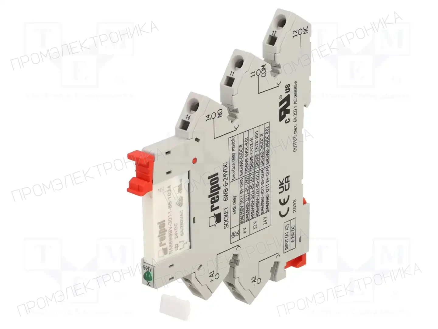 RELPOL SIR6WB-24VDC-R — Реле электромагн. - наборы
