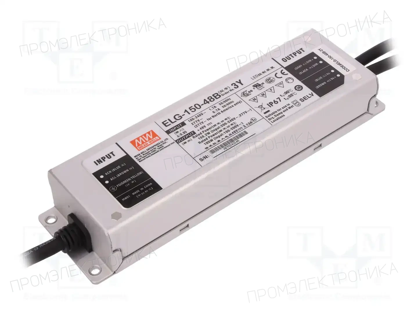 MEAN WELL ELG-150-48B-3Y — Блоки питания для LED