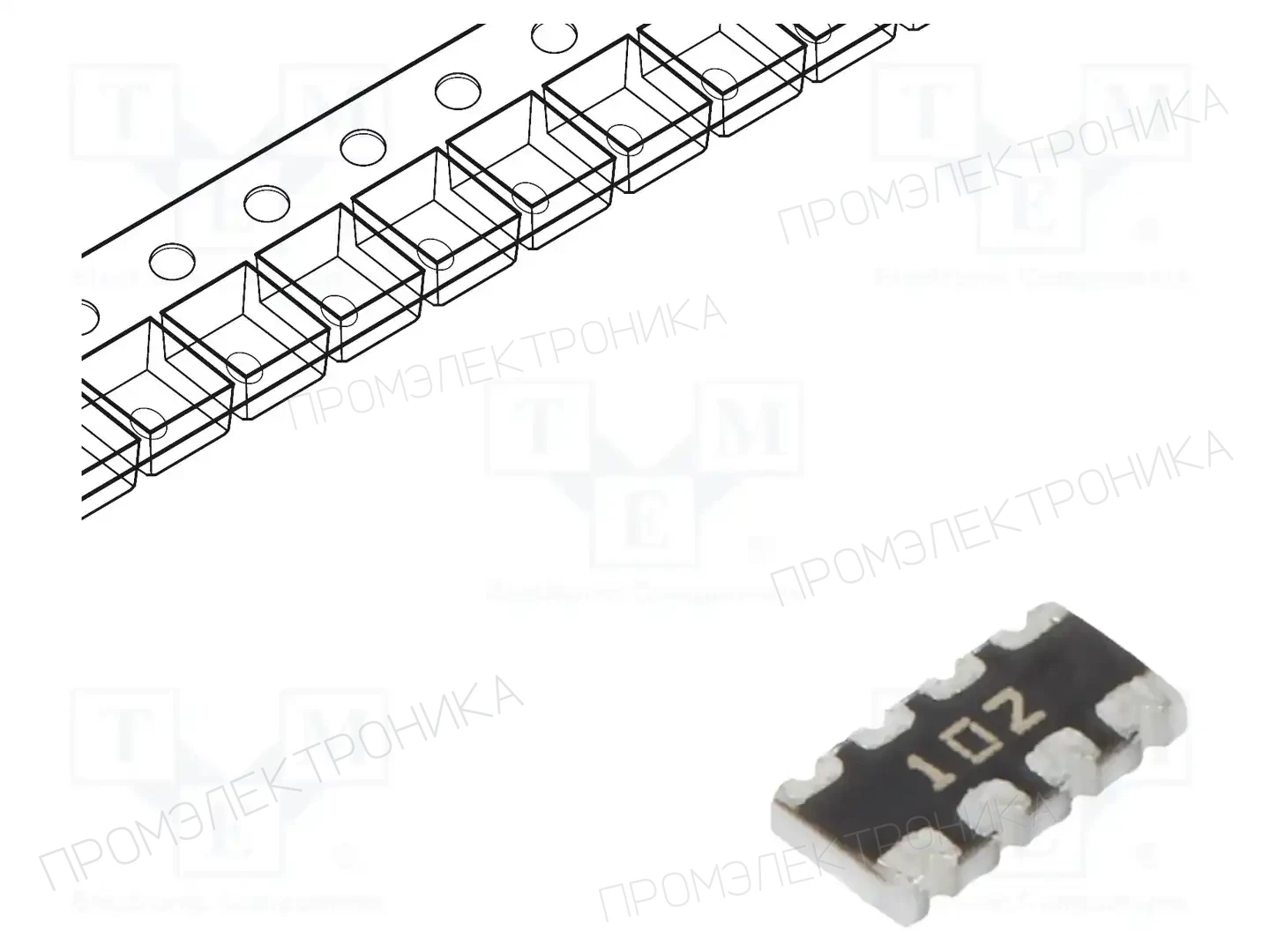 BOURNS CAT16-102J4LF — Резисторные сборки