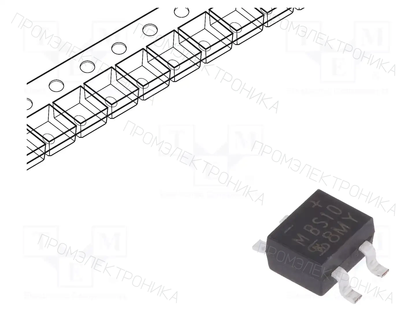 TAIWAN SEMICONDUCTOR MBS10 RCG — Однофазные мосты диодные SMD/THT