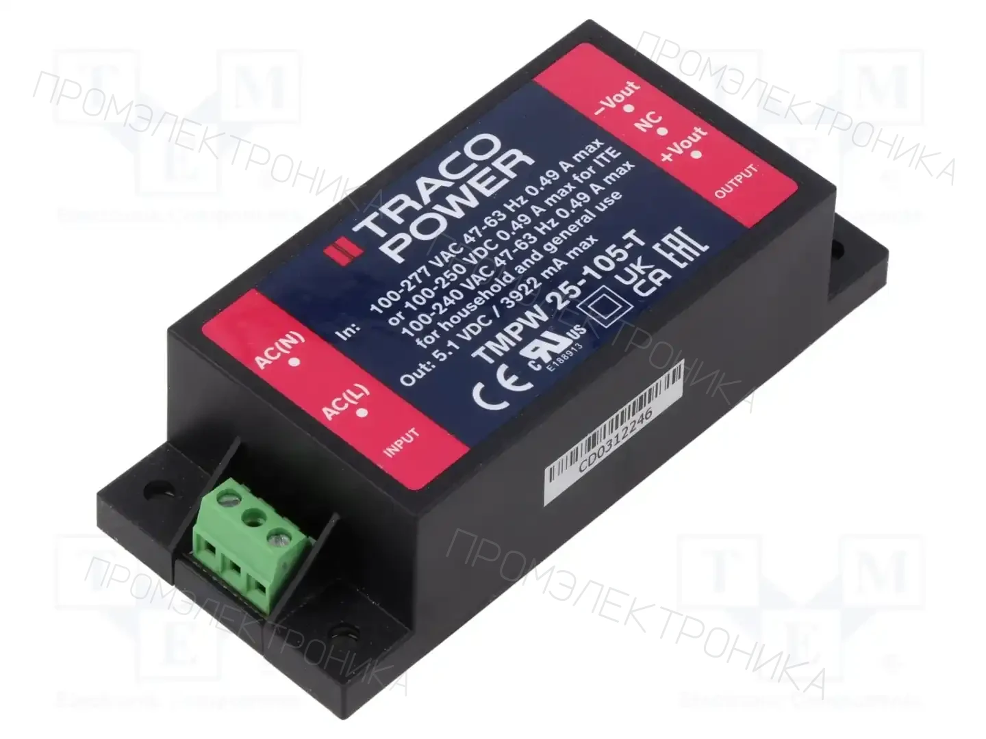 TRACO POWER TMPW 25-105-T — Блоки питания для встраивания