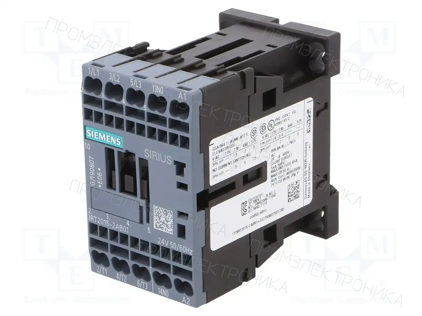SIEMENS 3RT2015-2AB01 — Контакторы - главные модули