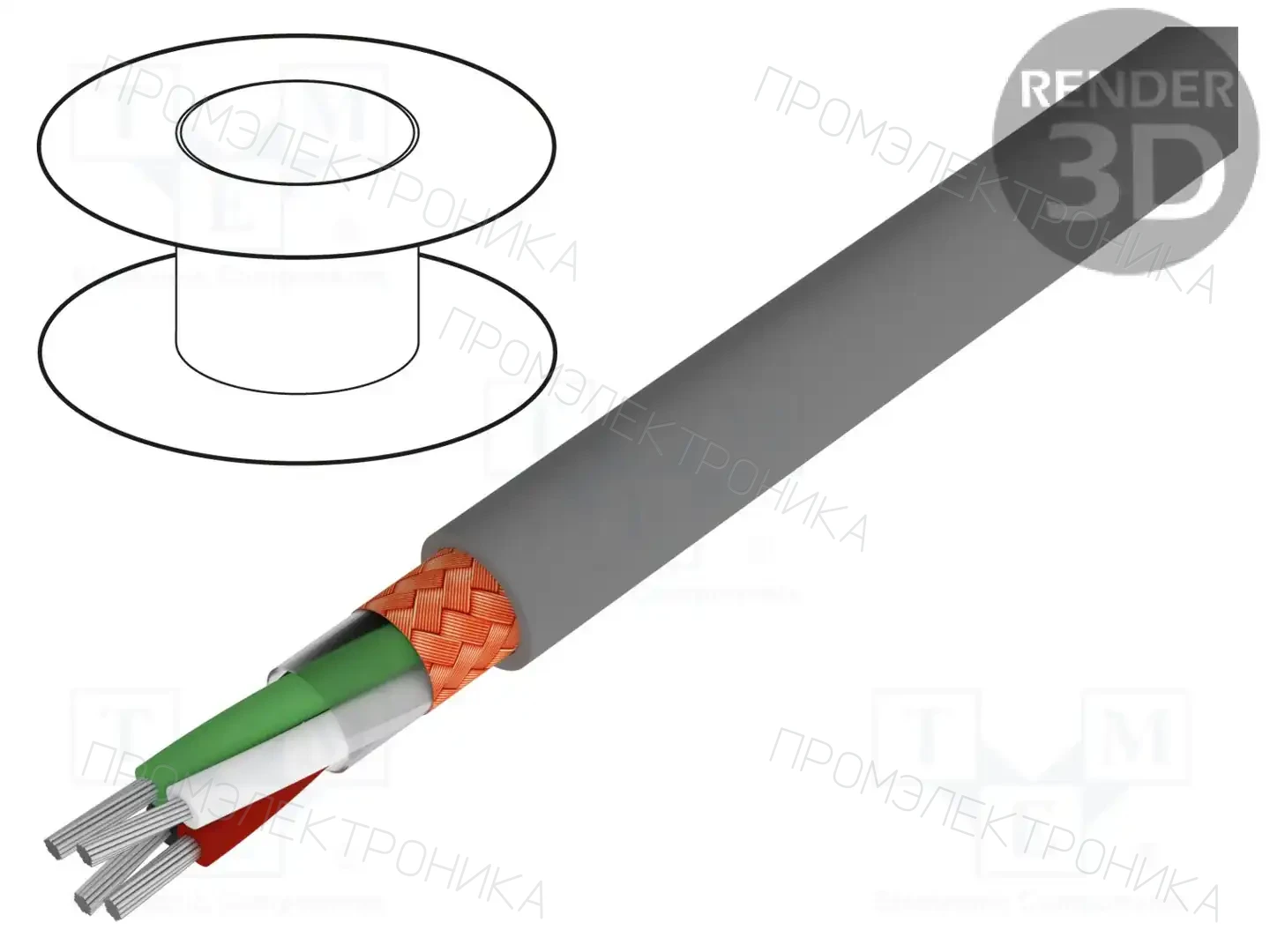 ALPHA WIRE 1738C SL001 — Провода многожильные экранированные