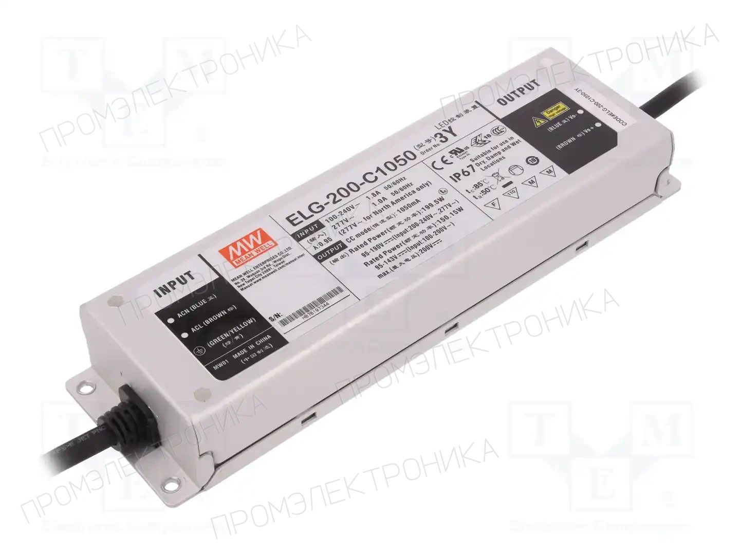 MEAN WELL ELG-200-C1050-3Y — Блоки питания для LED