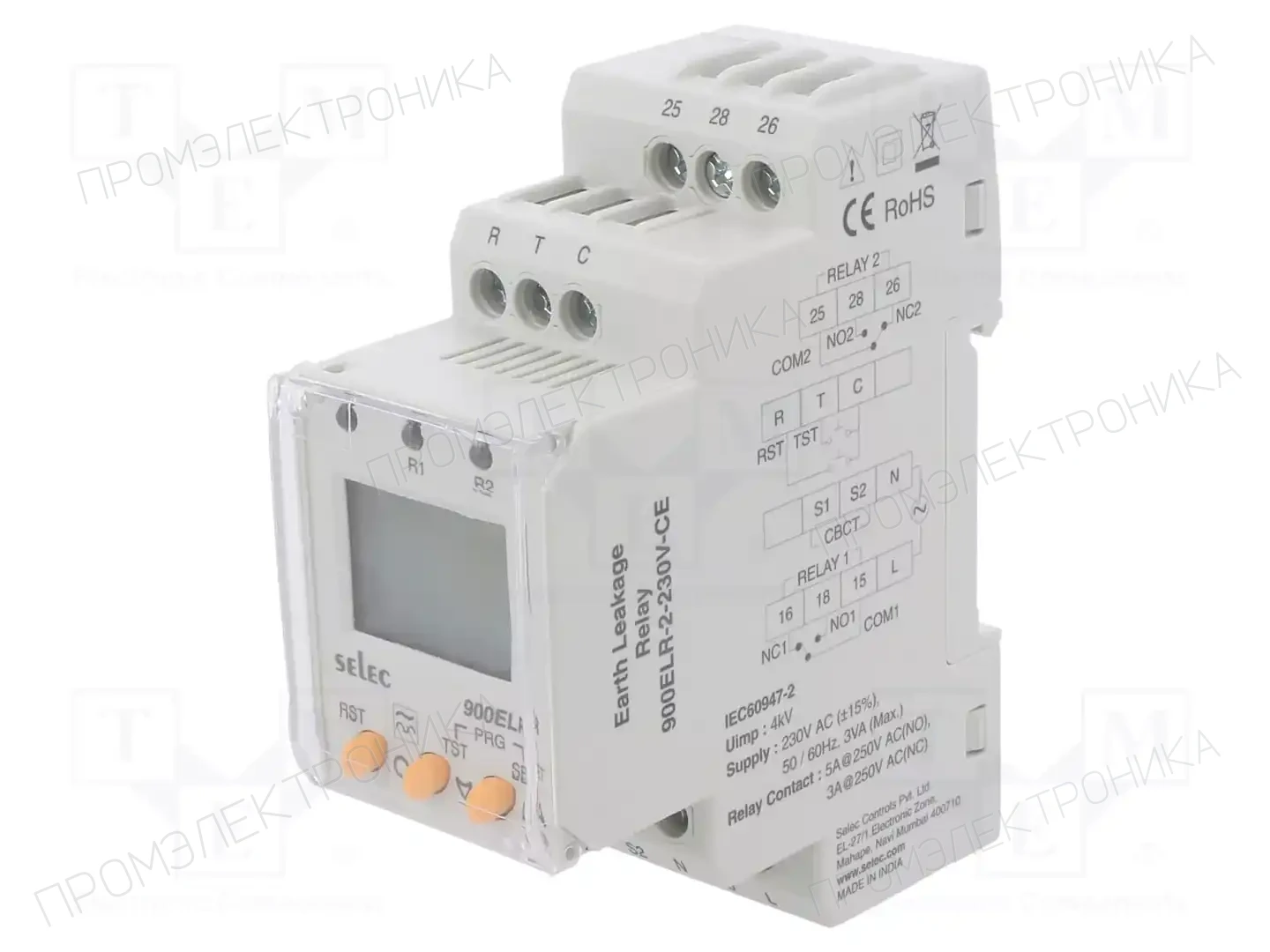 SELEC 900ELR-2-230V-CE-ROHS — Панельные цифровые измерители - прочие