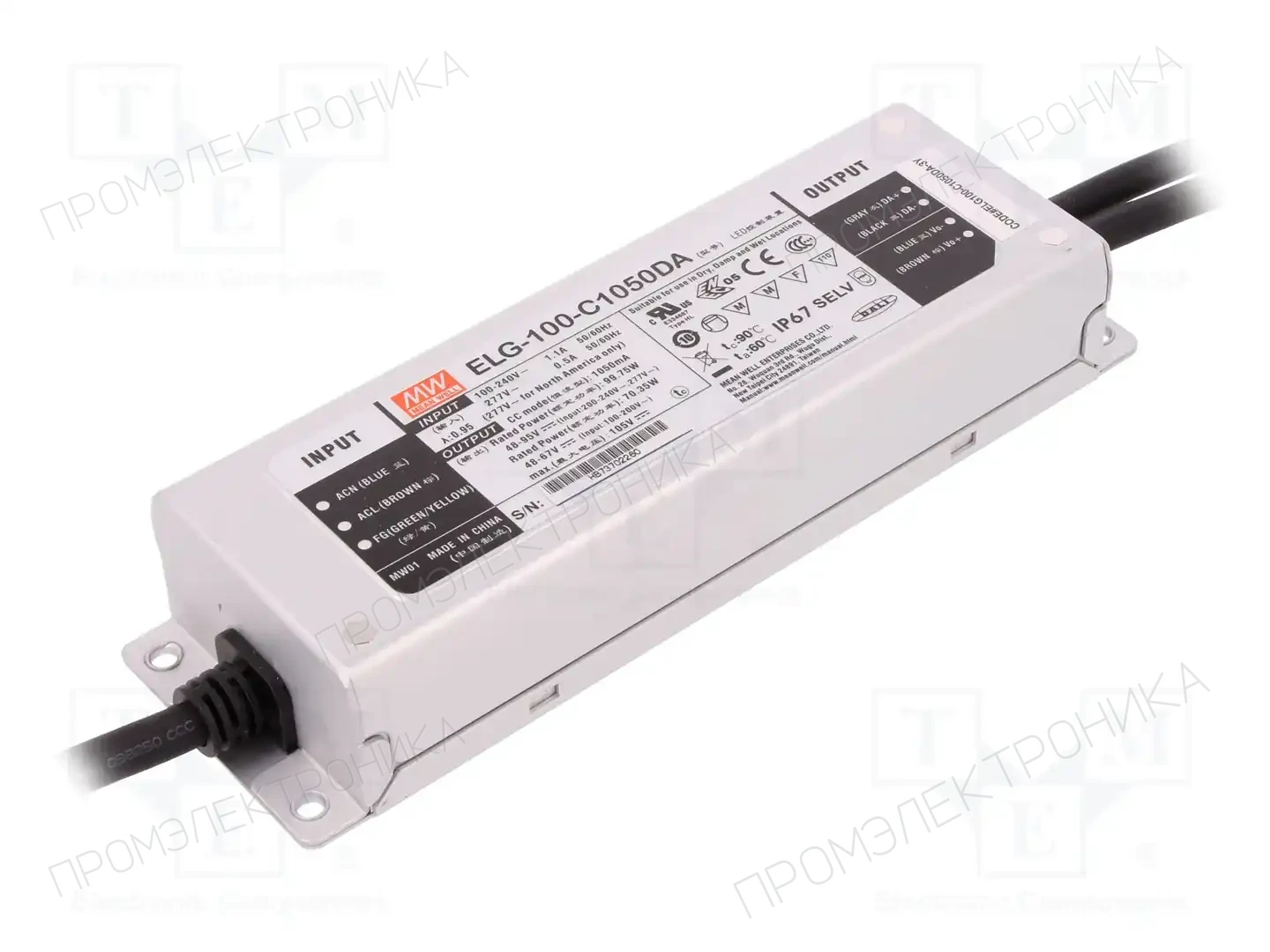 MEAN WELL ELG-100-C1050DA-3Y — Блоки питания для LED