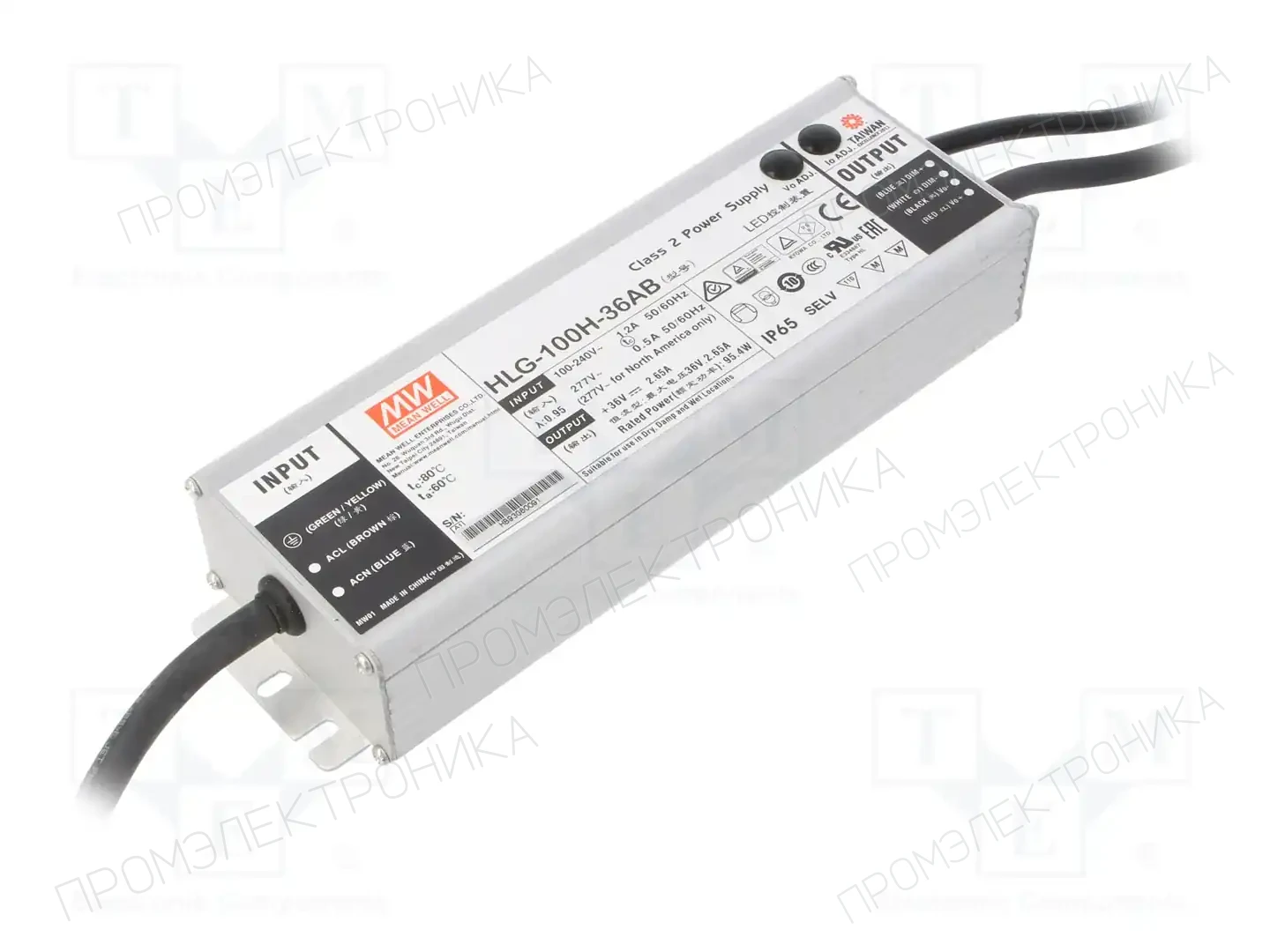 MEAN WELL HLG-100H-36AB — Блоки питания для LED