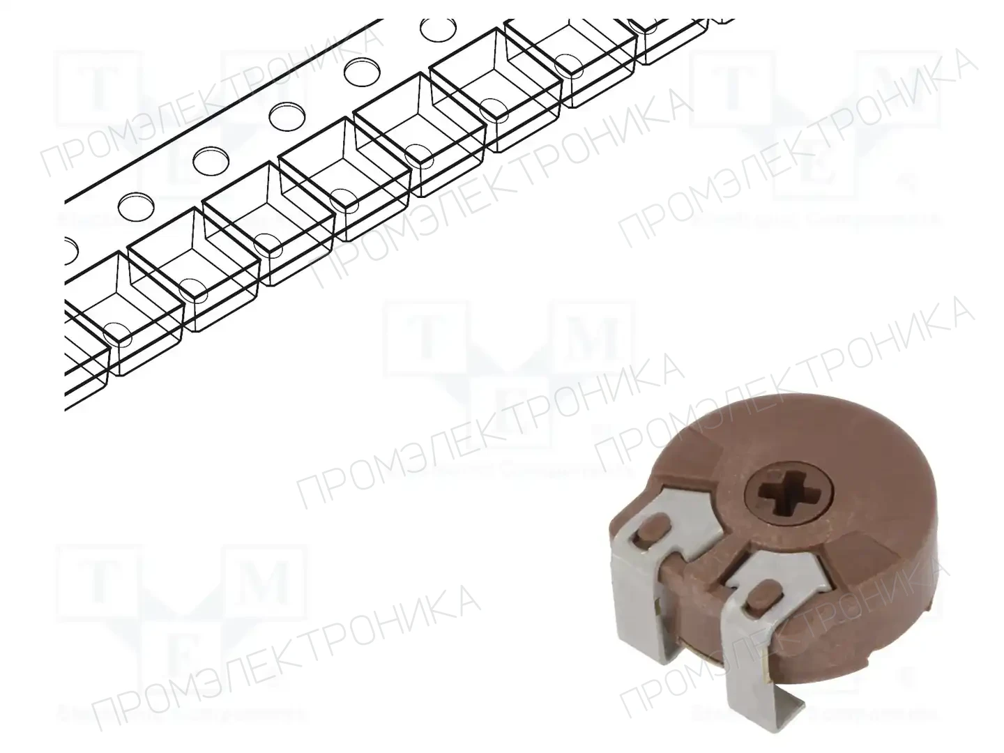 PIHER PSC10KV50-503A1010 — Потенциометры SMD однооборотные