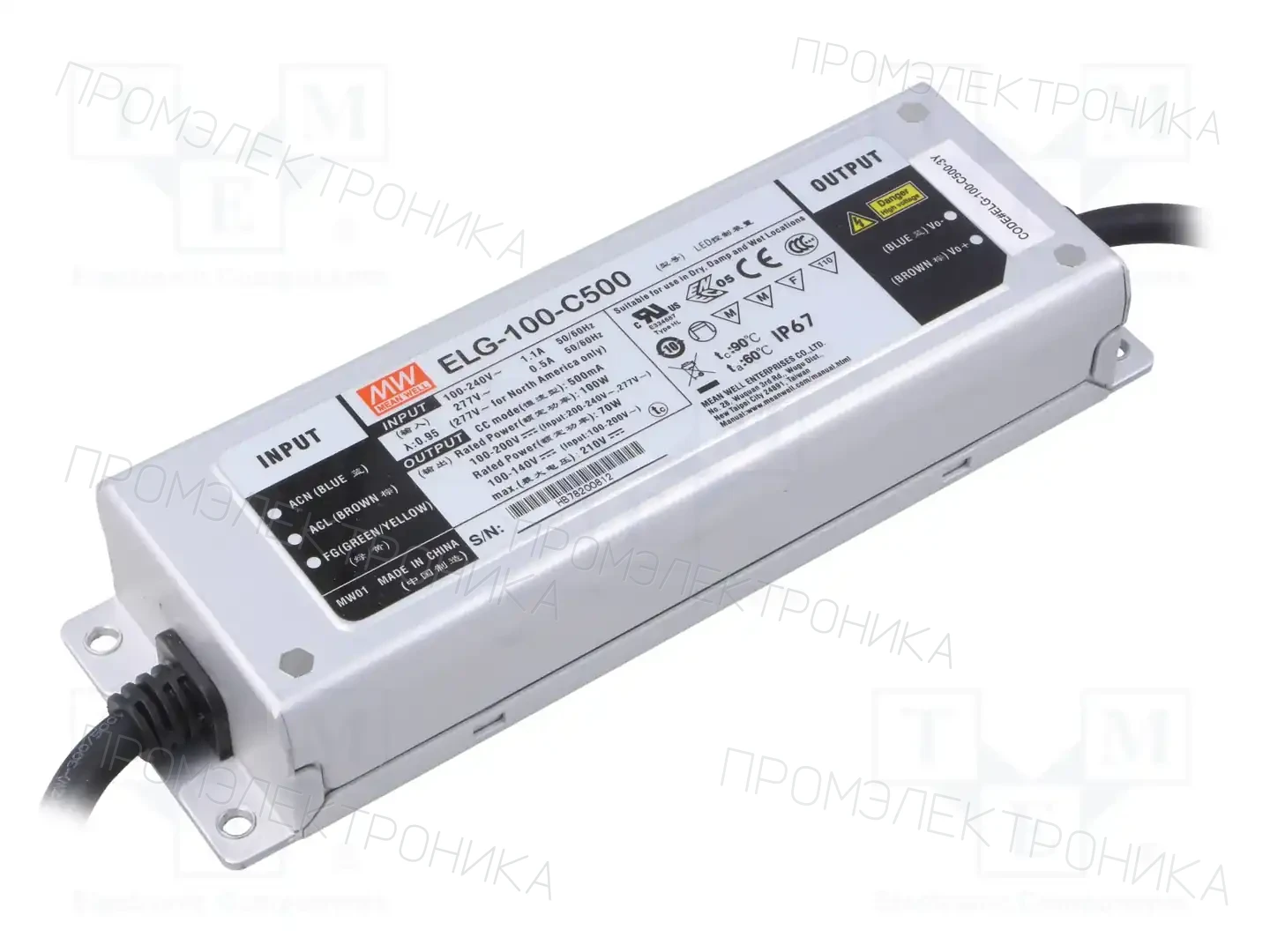 MEAN WELL ELG-100-C500-3Y — Блоки питания для LED