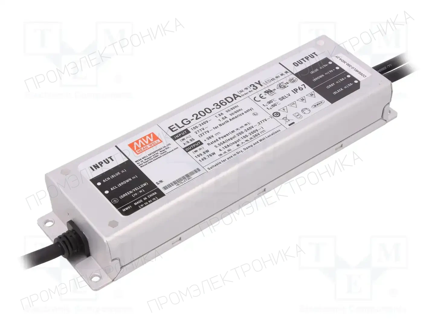 MEAN WELL ELG-200-36DA-3Y — Блоки питания для LED