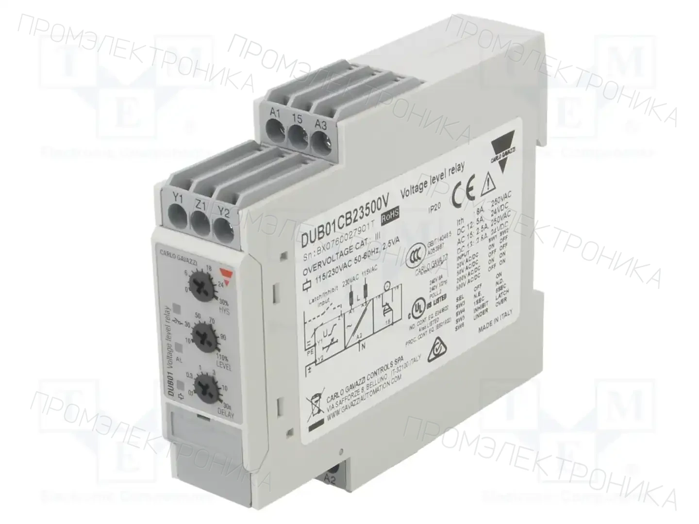 CARLO GAVAZZI DUB01CB23500V — Контрольные реле