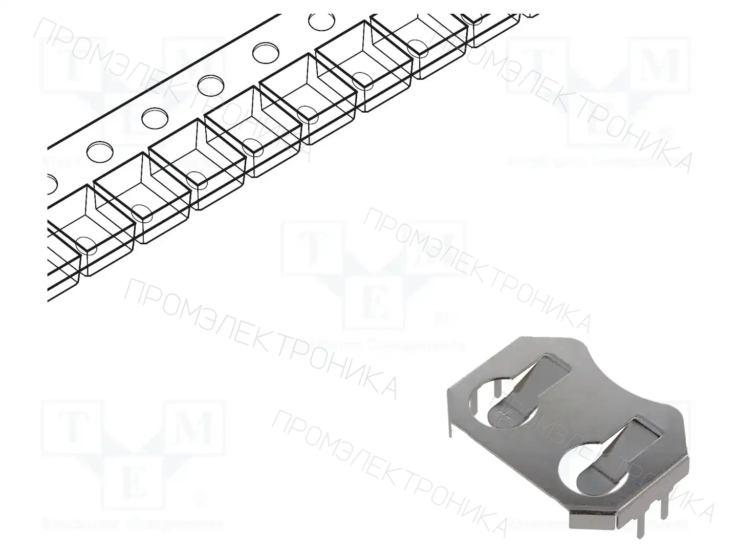 LINX TECHNOLOGIES / TE Connectivity BAT-HLD-002-THM-TR — Батареи - контейнеры и держатели