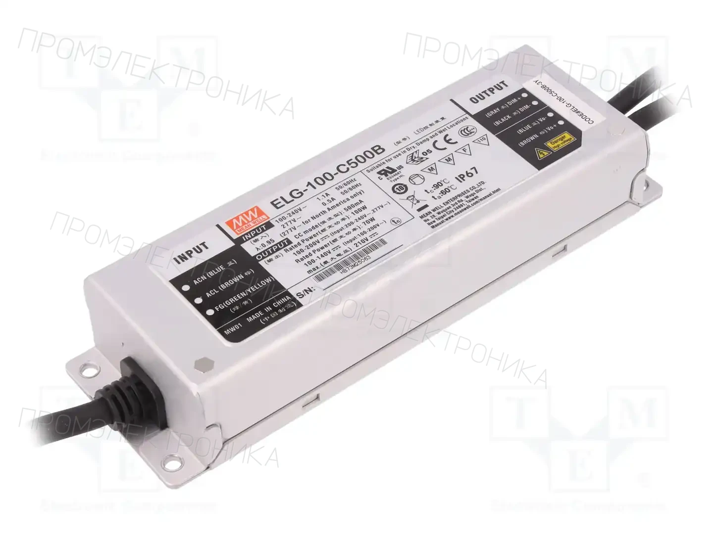 MEAN WELL ELG-100-C500B-3Y — Блоки питания для LED
