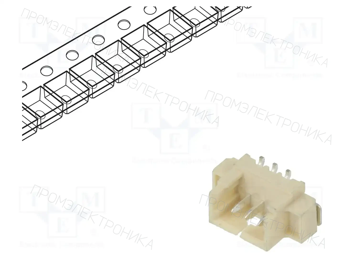 ADAM TECH 125SH-B-03-TS-SMT-T/R — Разъeмы сигнальные растр 1,25мм
