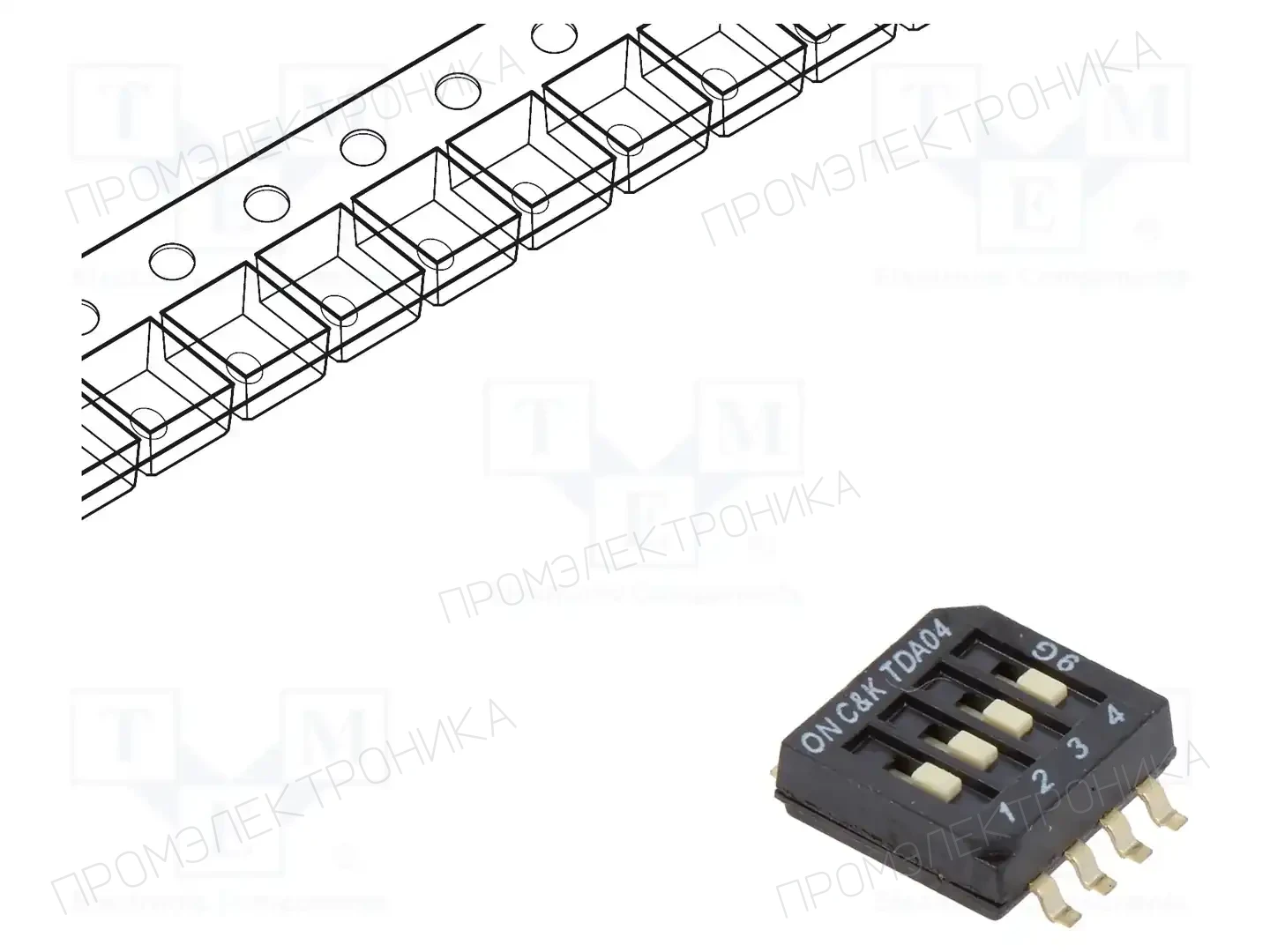 C&K TDA04H0SB1R — Переключатели типа Dip-Switch