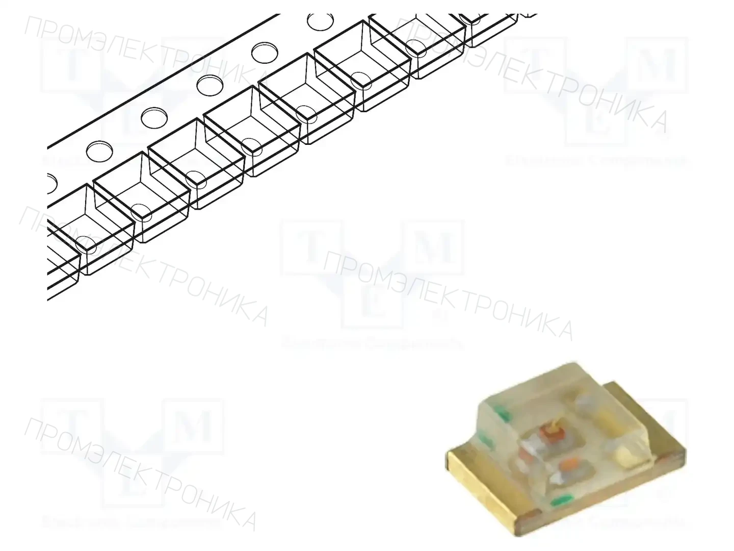 KINGBRIGHT ELECTRONIC KPT-2012SGC — Светодиоды SMD цветные