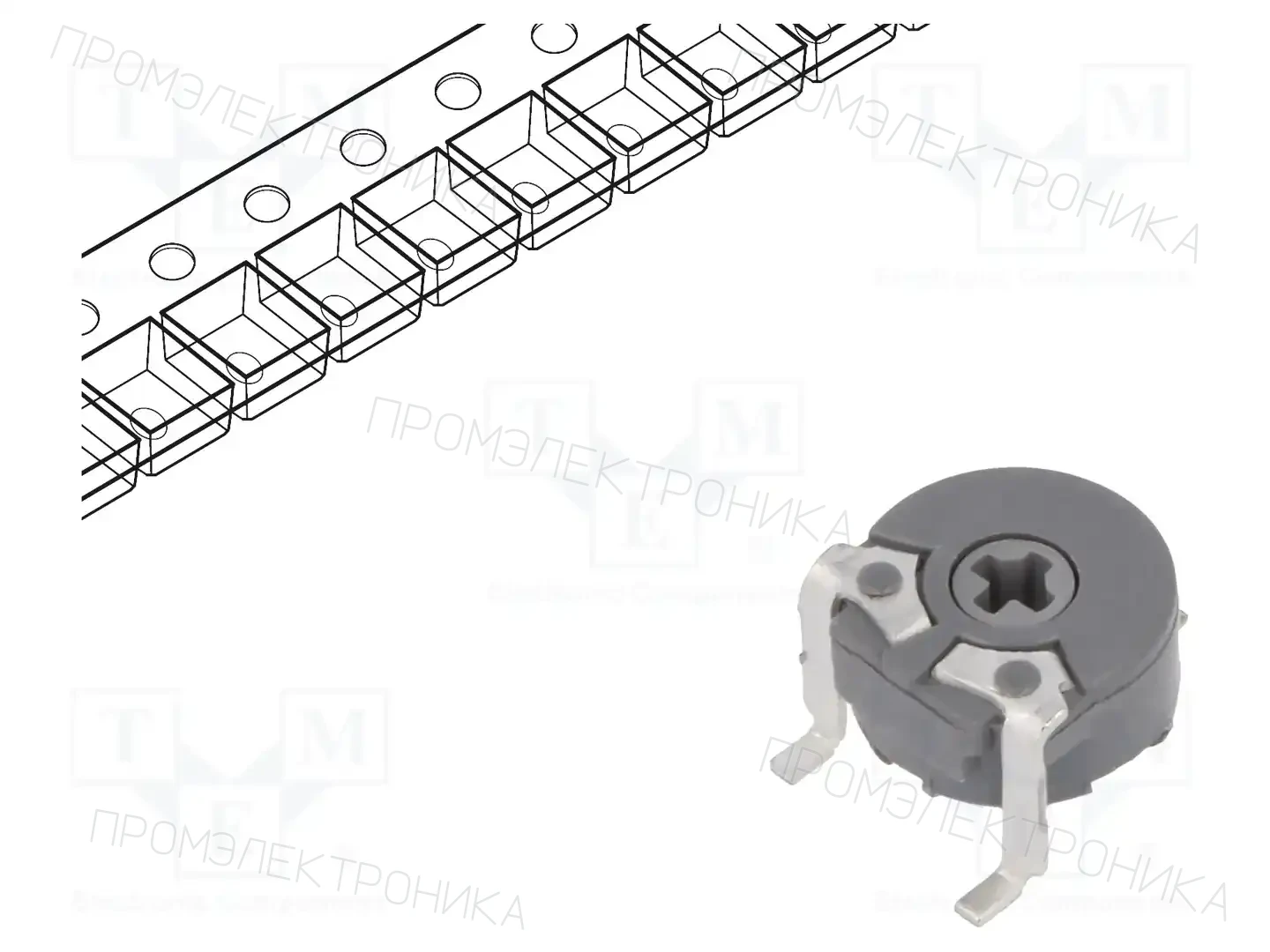 PIHER PS6KV50-103A3030-I-PM — Потенциометры SMD однооборотные
