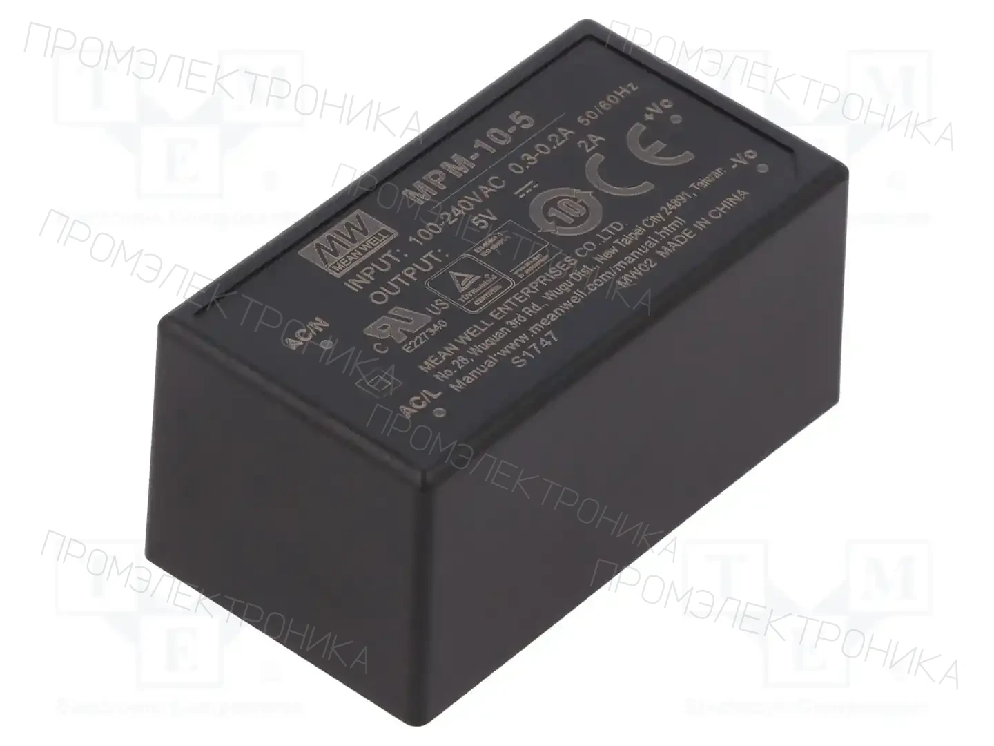 MEAN WELL MPM-10-5 — Преобразователи AC/DC для PCB