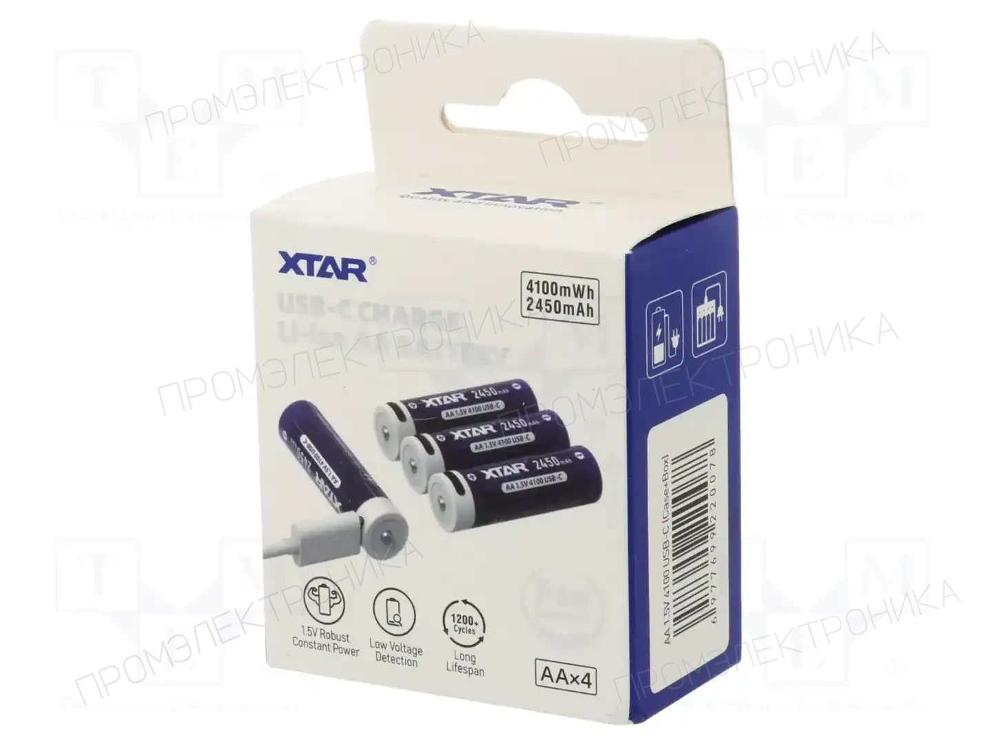 XTAR XTAR 14500-1,5V 2450MAH LI-ION AA USB-C — Аккумуляторы 14500-1,5V 2450MAH LI-ION AA USB-C