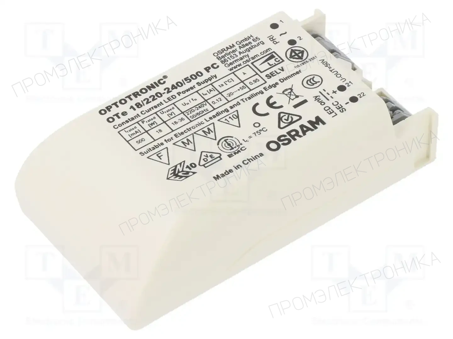 ams OSRAM OTE 18/220-240/500 PC — Блоки питания для LED