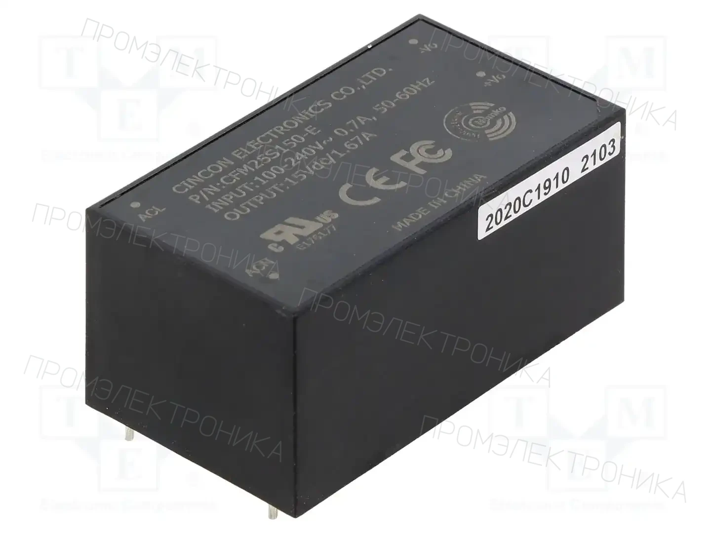 CINCON CFM25S150-E — Преобразователи AC/DC для PCB