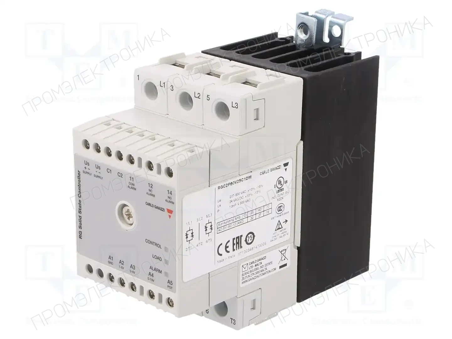 CARLO GAVAZZI RGC2P60V25C1DM — Реле SSR трехфазные