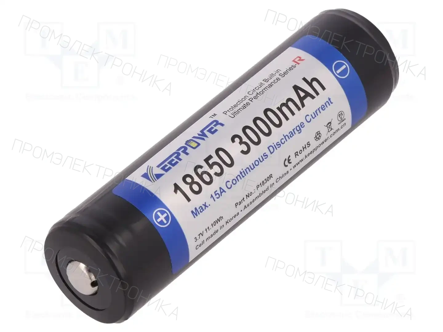 KEEPPOWER ICR18650-300PCM-R 3000MAH PROTECTED — Аккумуляторы