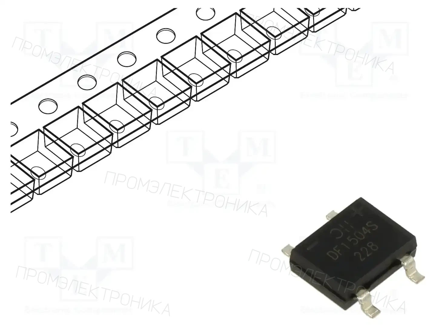 DIODES INCORPORATED DF1504S-T — Однофазные мосты диодные SMD/THT