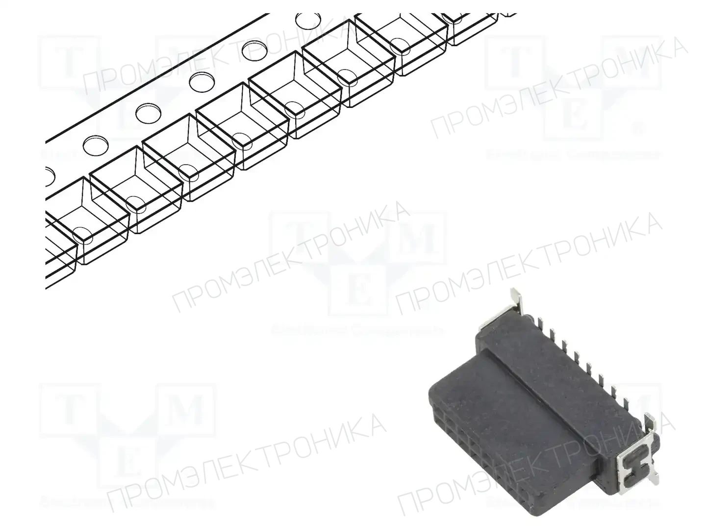 ADAM TECH ESMC-F-16-SGS-SMT-B-PP-T/R — Разъeмы пластина - пластина