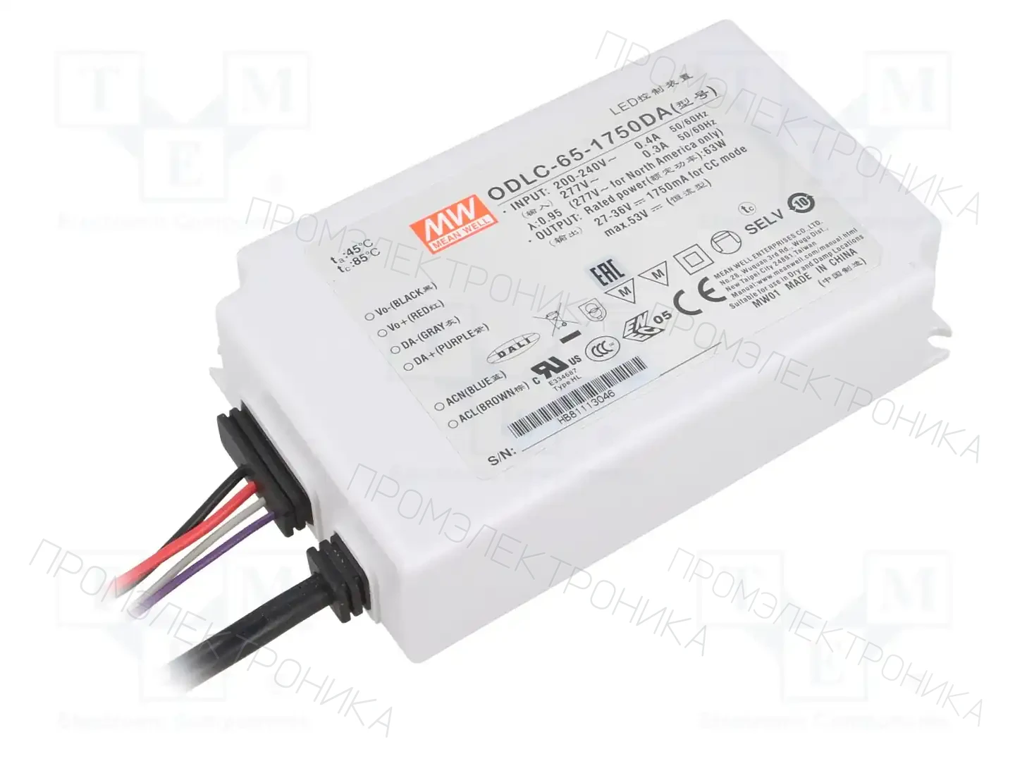 MEAN WELL ODLC-65-1750DA — Блоки питания для LED