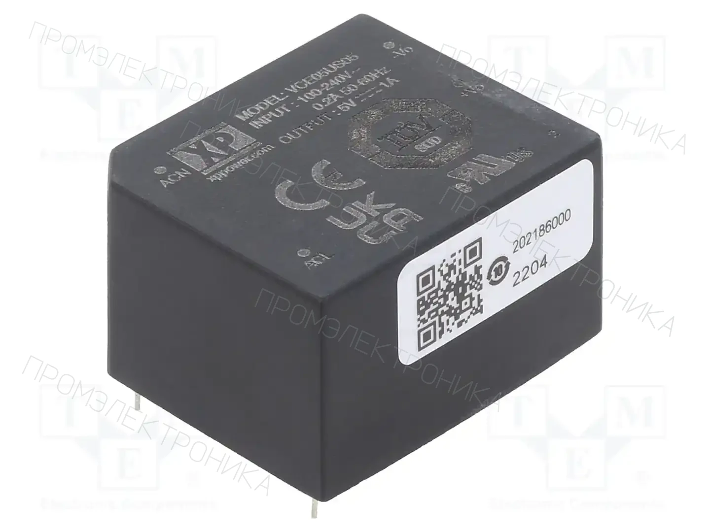 XP POWER VCE05US05 — Преобразователи AC/DC для PCB