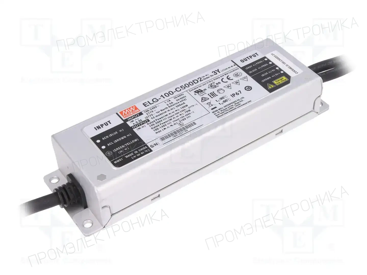 MEAN WELL ELG-100-C500D2-3Y — Блоки питания для LED