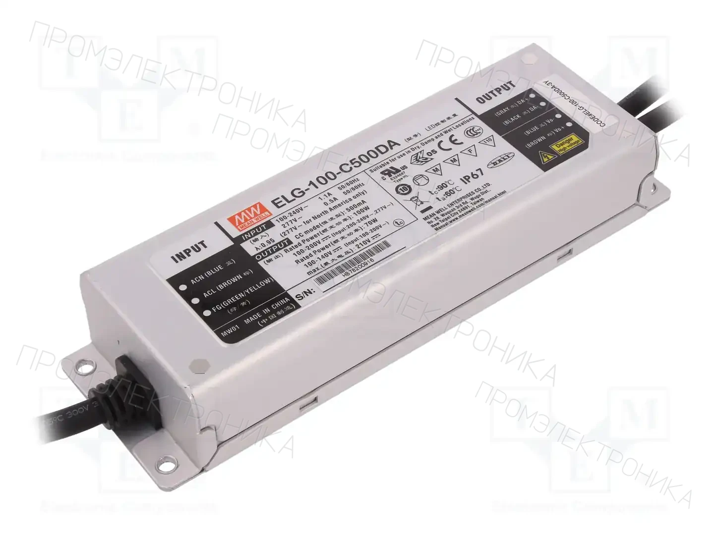 MEAN WELL ELG-100-C500DA-3Y — Блоки питания для LED