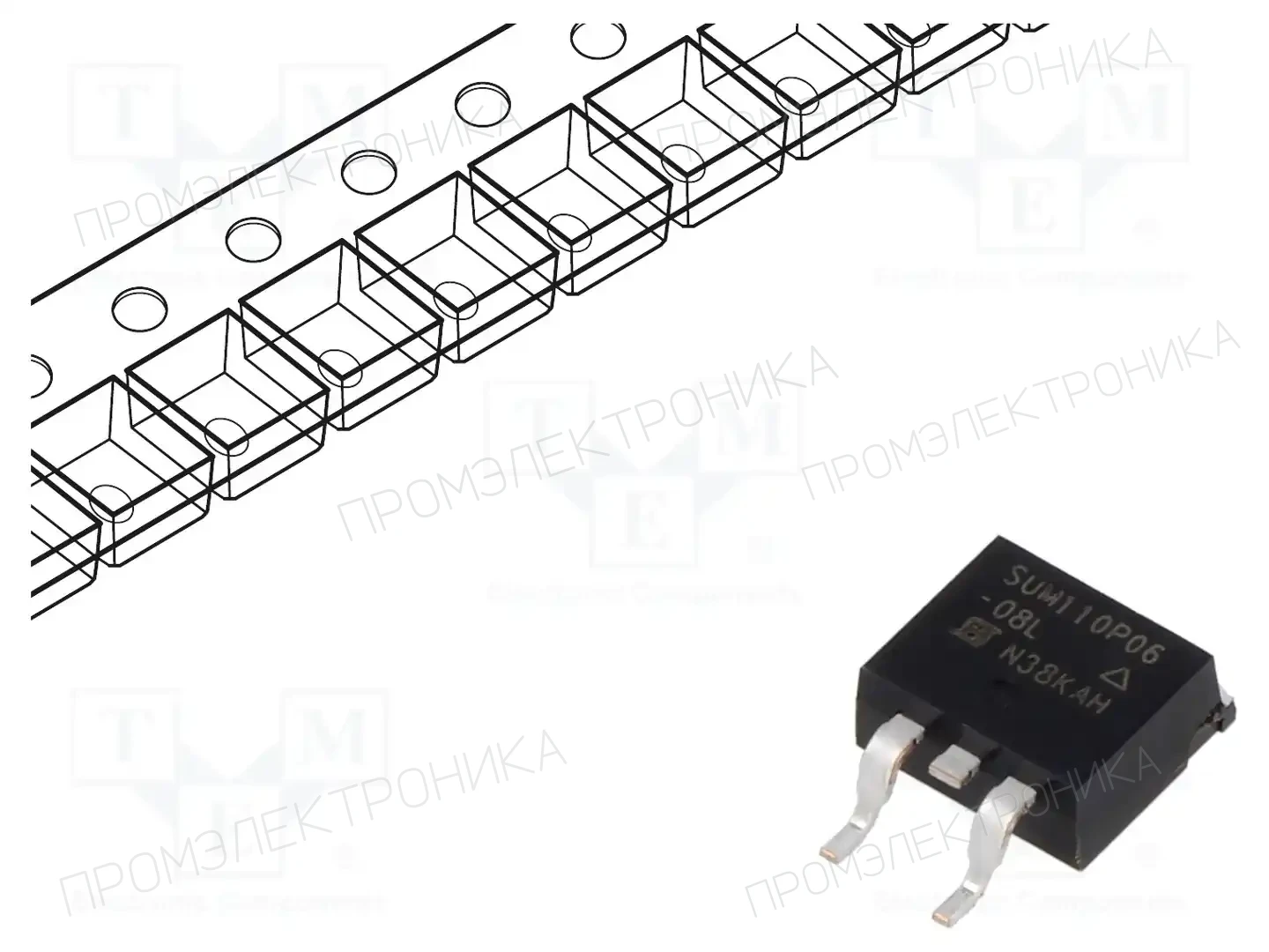 VISHAY SUM110P06-08L-E3 — Транзисторы с каналом P SMD