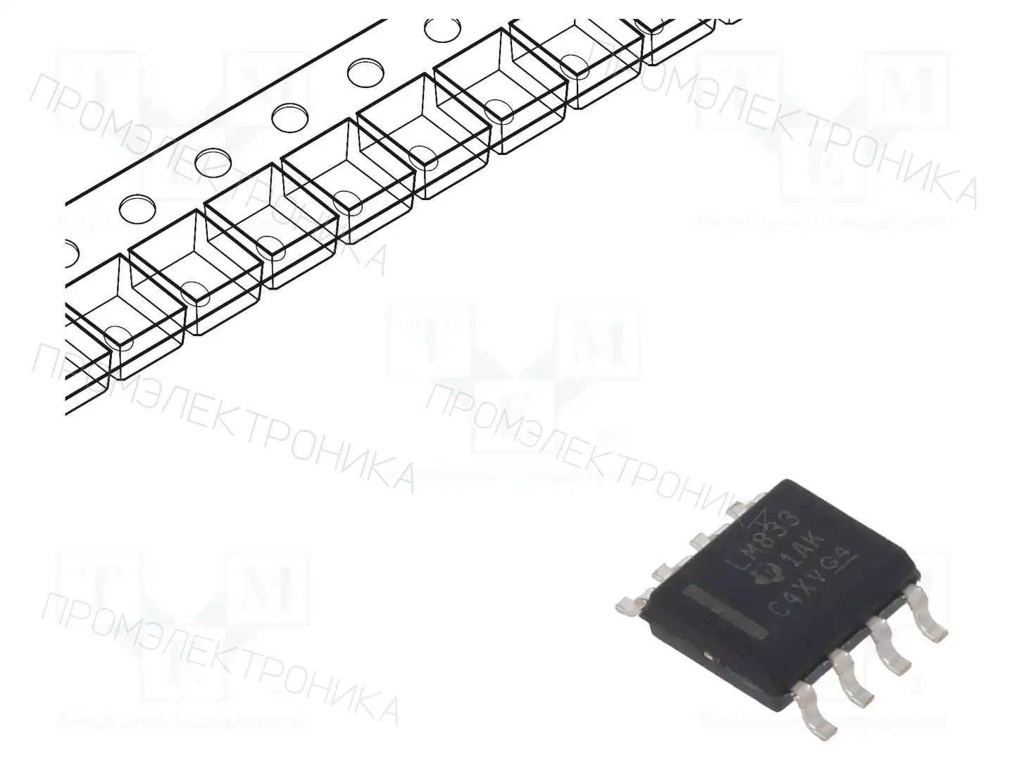 Texas Instruments LM833DR — Операционные усилители SMD