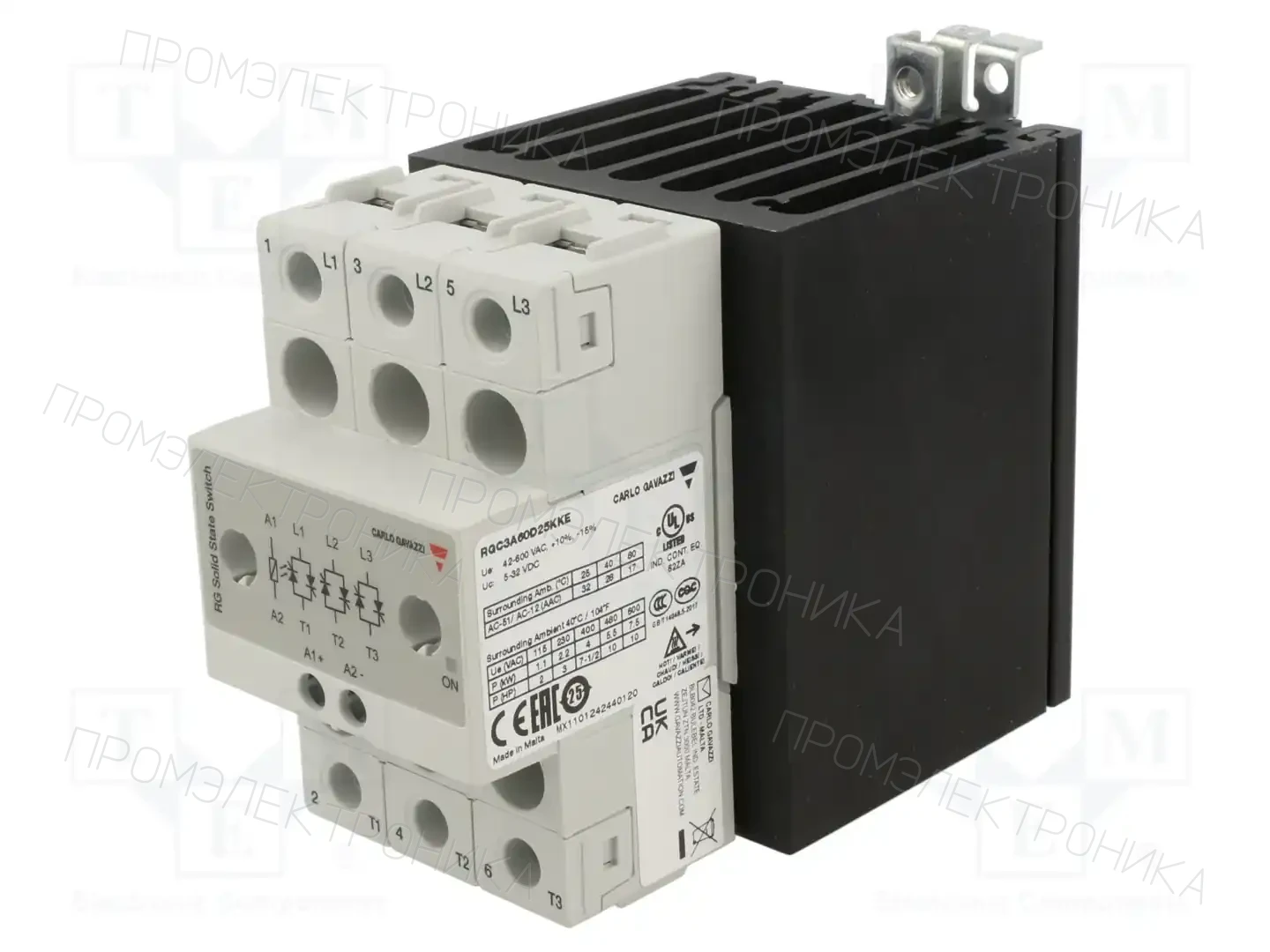 CARLO GAVAZZI RGC3A60D25KKE — Реле SSR трехфазные